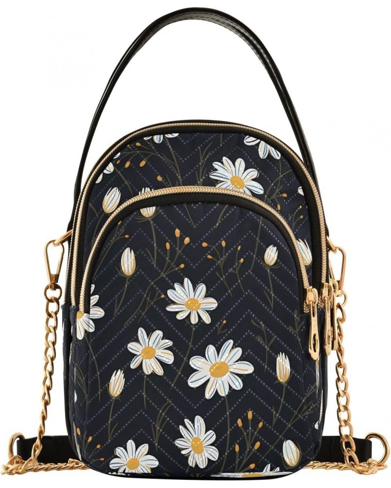 Crossbody Bags Crossbody Purse Chest Bag White Yellow Daisy for Women Trendy $14.03 Shoulder Bags