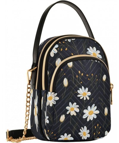 Crossbody Bags Crossbody Purse Chest Bag White Yellow Daisy for Women Trendy $14.03 Shoulder Bags