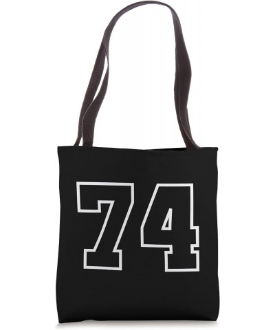 Number 74 Sports Jersey, Birthday Age Favorite Lucky Number Tote Bag $9.84 Totes