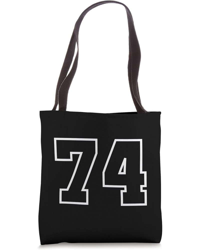 Number 74 Sports Jersey, Birthday Age Favorite Lucky Number Tote Bag $9.84 Totes