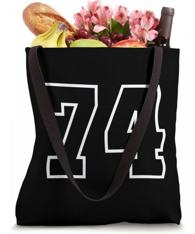 Number 74 Sports Jersey, Birthday Age Favorite Lucky Number Tote Bag $9.84 Totes