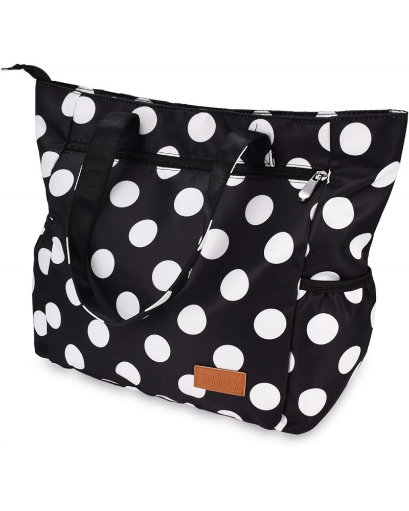 Shoulder Tote Bag For Nurses Teachers Work Gym Travel Beach Women With Large Capacity Waterproof White Dots $15.17 Totes