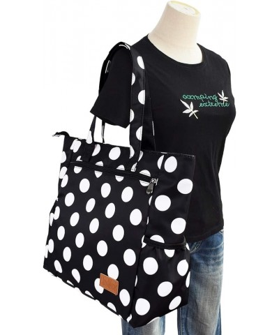 Shoulder Tote Bag For Nurses Teachers Work Gym Travel Beach Women With Large Capacity Waterproof White Dots $15.17 Totes