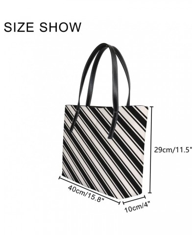 Shoulder Bag Tote Bags for Women Geometric Striped Leather Shopper Work Handbags Large Casual Bag $20.67 Totes