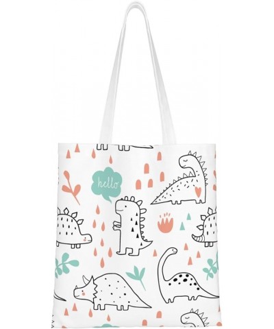 Dinosaurs Single Shoulder Fashion Canvas Tote Shopping Bags Handbags For Men And Women Dinosaurs33 $10.53 Totes