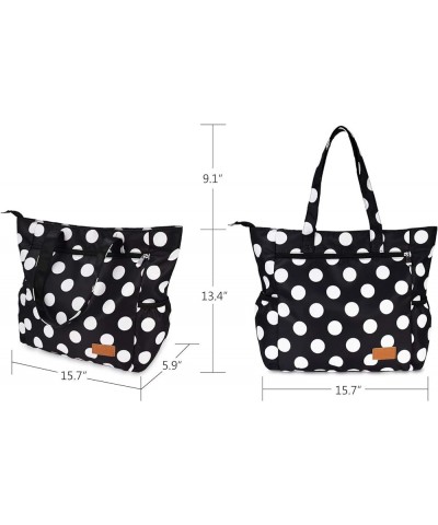 Shoulder Tote Bag For Nurses Teachers Work Gym Travel Beach Women With Large Capacity Waterproof White Dots $15.17 Totes