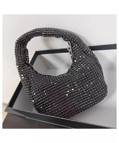 Rhinestone Wedding Party Clutch Zipper Closure Parties Wedding Clubs Bag Women Elegant Wrist Bag Solid Color (Gold) Black $26...