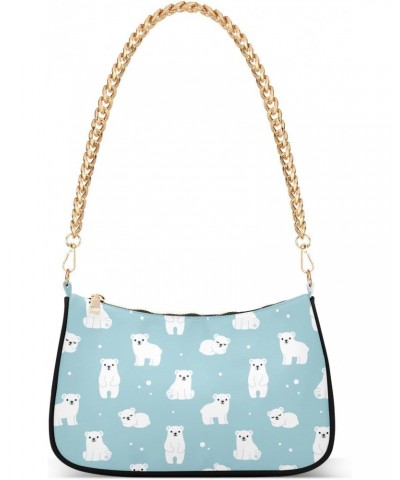 Shoulder Bag for Women Purse Clutch Cute Polar Bear(h1) Chain Shoulder Tote Handbag with Zipper Closure(238ri7a) $16.31 Shoul...