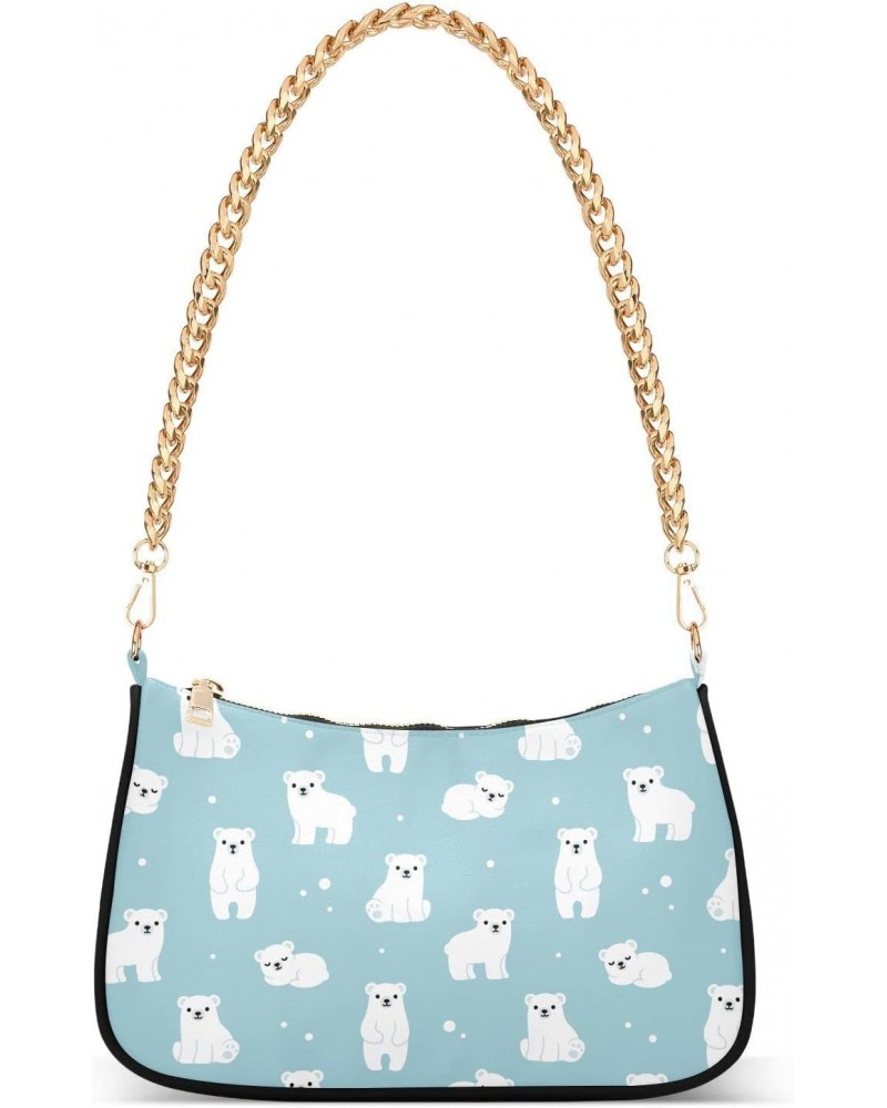 Shoulder Bag for Women Purse Clutch Cute Polar Bear(h1) Chain Shoulder Tote Handbag with Zipper Closure(238ri7a) $16.31 Shoul...