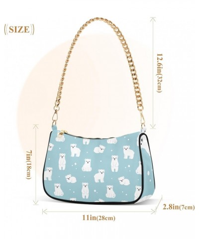 Shoulder Bag for Women Purse Clutch Cute Polar Bear(h1) Chain Shoulder Tote Handbag with Zipper Closure(238ri7a) $16.31 Shoul...