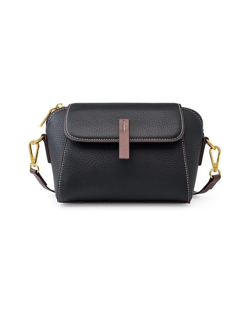 Light Luxury Soft Leather Crossbody Bag, Women Trendy Small Shoulder Bags Adjustable Straps, for Daily Outing Black $10.85 Cr...