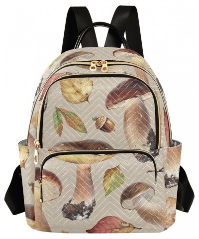 Thanksgiving Fall Boletus Mushrooms Backpack for Women Shoulder Bag Casual Daypack Lightweight Travel Purse Small Backpacks f...