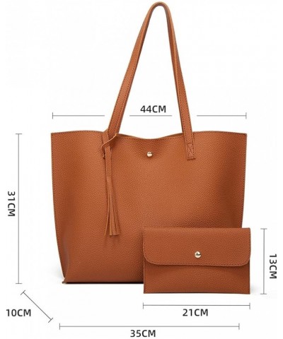 Fashion Handbag Women's Single Solid Tassel Bags Shoulder Piece Two Tote Color Floral Tote Bag A1-orange $10.80 Totes