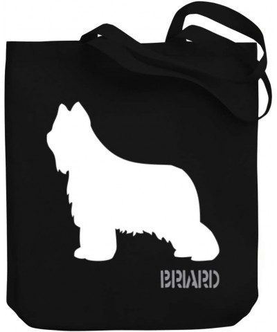 Briard Shape and Name Canvas Tote Bag 10.5" x 16" x 4 $23.99 Totes