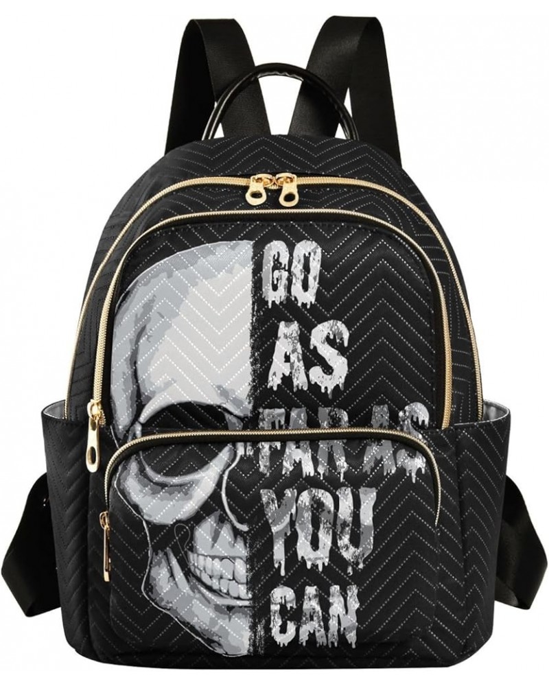 Skull Women's Backpack Purse Causal Daypack Work Travel College Business Trip Bag Shoulder Bag Medium $17.27 Backpacks