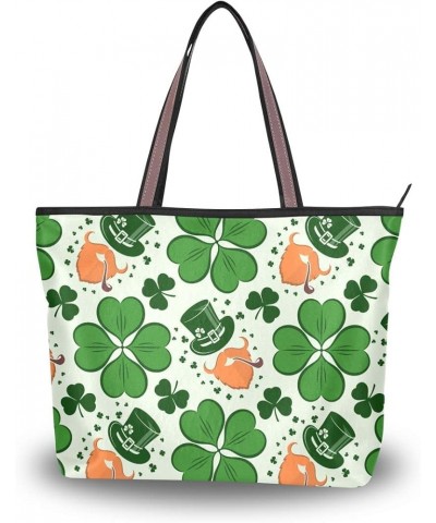 Guitar Icons Shoulder Tote Bag Purse Top Handle Satchel Handbag for Women Work School Travel St Patricks Day Pattern 03 $11.7...