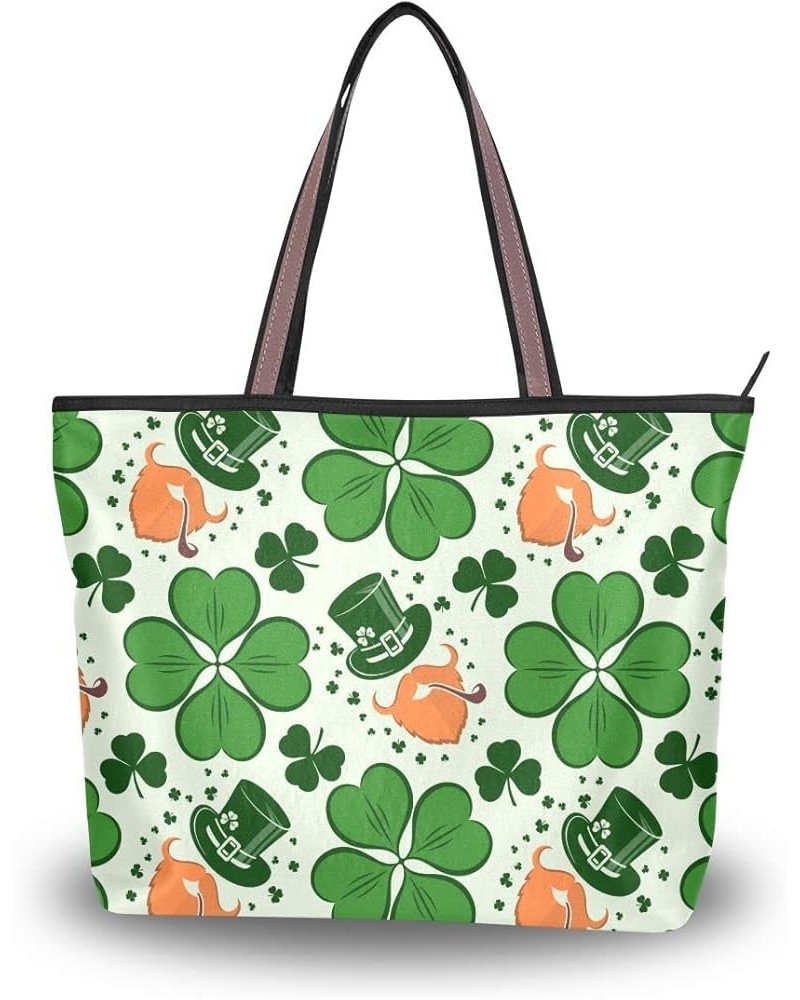 Guitar Icons Shoulder Tote Bag Purse Top Handle Satchel Handbag for Women Work School Travel St Patricks Day Pattern 03 $11.7...