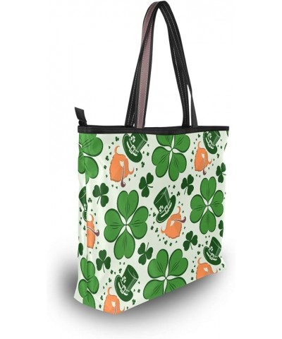 Guitar Icons Shoulder Tote Bag Purse Top Handle Satchel Handbag for Women Work School Travel St Patricks Day Pattern 03 $11.7...