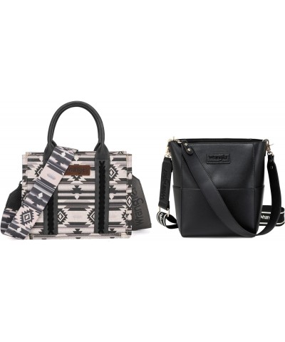 Wrangler Tote Bag for Women Aztec Top Handle Satchel Purse and Crossbody Shoulder Purse with Guitar Strap $47.24 Totes