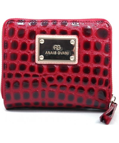 By Dasein Women Croco Embossed Bi-fold Wallet Purse Card Case (281 Black) 288 Red $9.85 Wallets