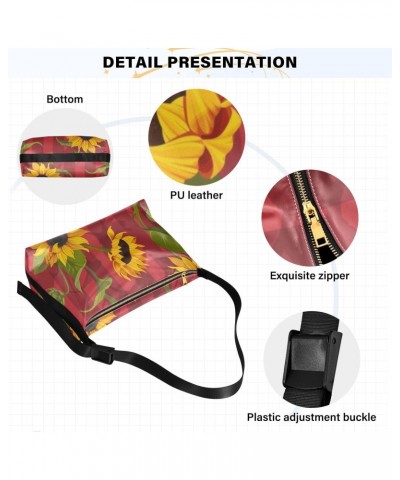 Sunflower Hobo Shoulder Bag for Women Men PU Leather Crossbody Bag Slouchy Tote Handbags for Travel Work $18.14 Totes