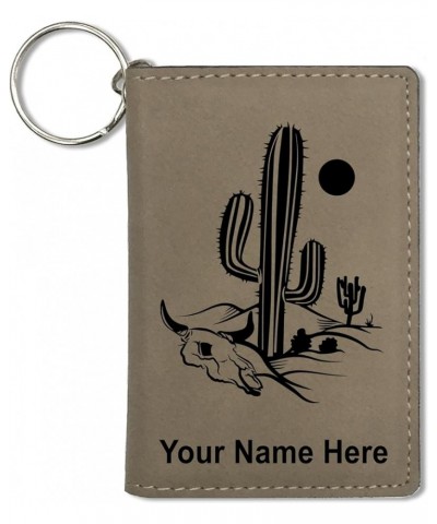 ID Holder Wallet, Cactus, Personalized Engraving Included (Teal) Light Brown $14.00 Wallets