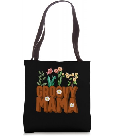 Mother Groovy Mama Floral Retro Tee Mother's Day Mama Birthd Tote Bag $12.61 Totes