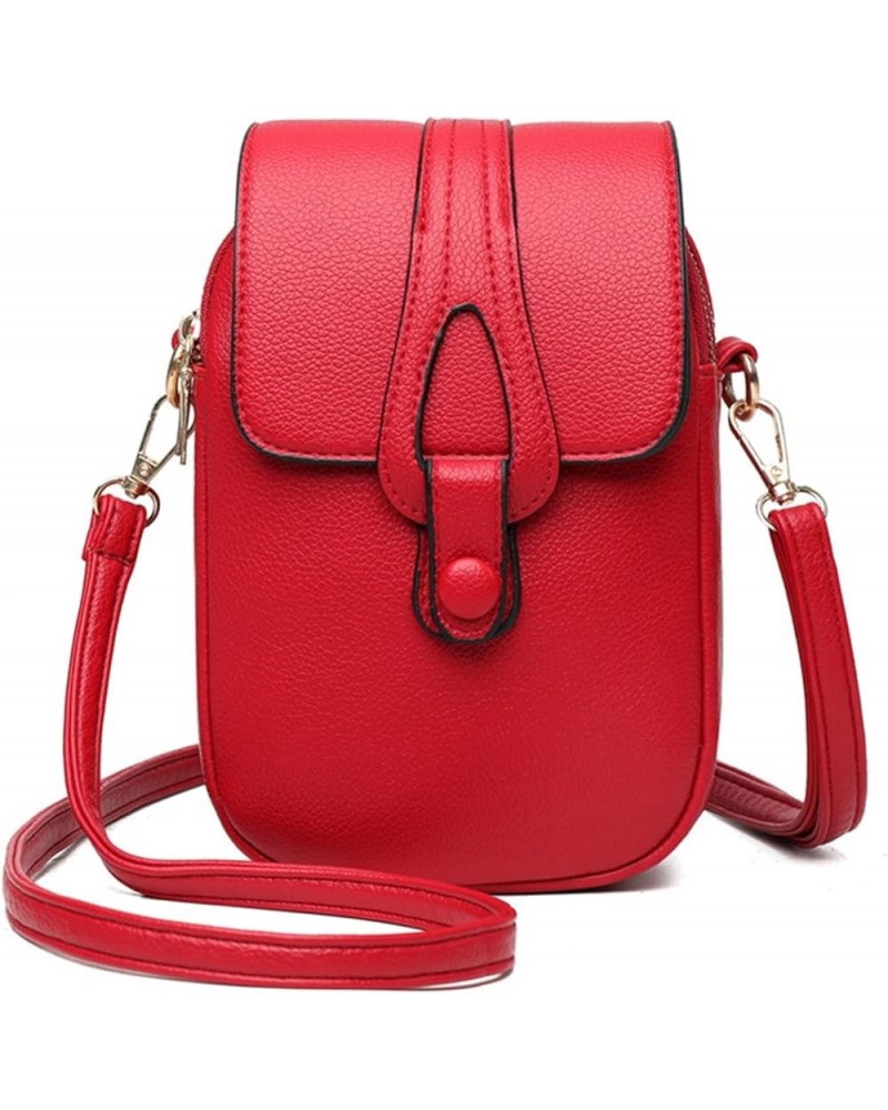 Ladies Mobile Phone Purses Fashion PU Leather Crossbody Bag Shoulder Bags for Women Retro Handbags Coin Purse,Light Blue Red ...