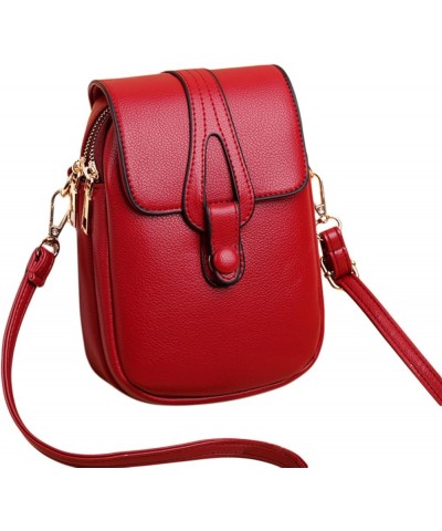 Ladies Mobile Phone Purses Fashion PU Leather Crossbody Bag Shoulder Bags for Women Retro Handbags Coin Purse,Light Blue Red ...