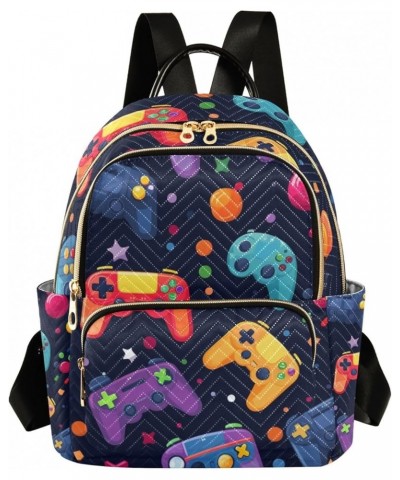 Small Backpack Purse for Women, Rainbow Games Console Travel Bag Casual Daypack Shoulder Bag Medium $15.48 Backpacks