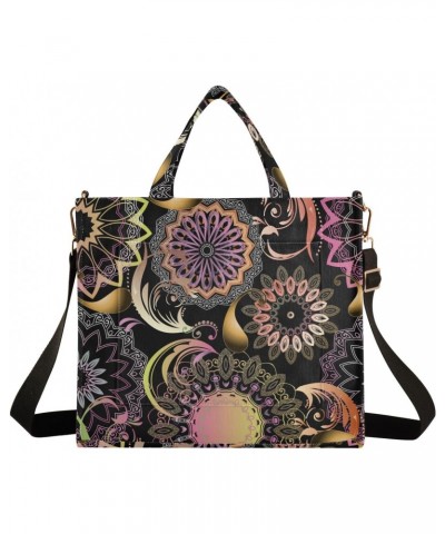 Corduroy Tote Bag for Women, Mandala Ethnic Paisley Floral Shoulder Handbag Tote Purse Crossbody Bag $20.39 Totes