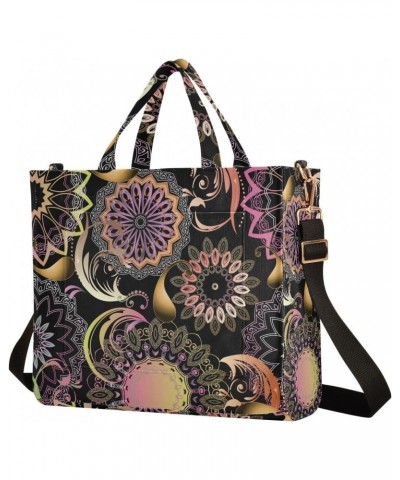 Corduroy Tote Bag for Women, Mandala Ethnic Paisley Floral Shoulder Handbag Tote Purse Crossbody Bag $20.39 Totes