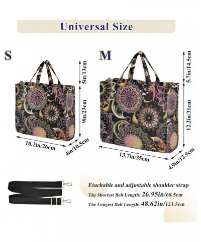 Corduroy Tote Bag for Women, Mandala Ethnic Paisley Floral Shoulder Handbag Tote Purse Crossbody Bag $20.39 Totes