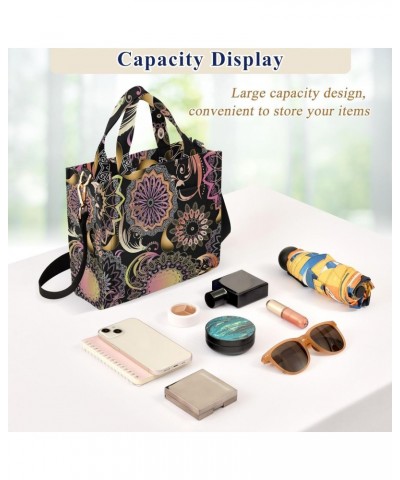 Corduroy Tote Bag for Women, Mandala Ethnic Paisley Floral Shoulder Handbag Tote Purse Crossbody Bag $20.39 Totes