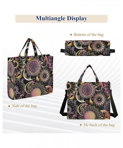 Corduroy Tote Bag for Women, Mandala Ethnic Paisley Floral Shoulder Handbag Tote Purse Crossbody Bag $20.39 Totes