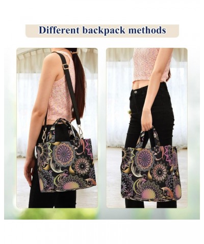 Corduroy Tote Bag for Women, Mandala Ethnic Paisley Floral Shoulder Handbag Tote Purse Crossbody Bag $20.39 Totes