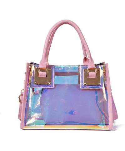 Women Transparent Shoulder Crossbody Bag, 2 in 1 Designer Fashion Handbag Purse Laser-pink $32.34 Totes