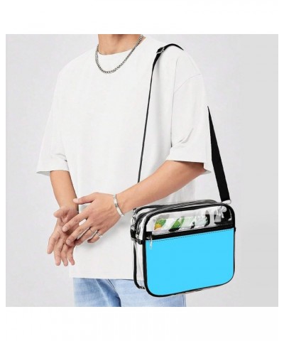 Men's Casual Shoulder Handbag Fashion Leather Bag Clear Crossbody Bag Color329 $14.33 Totes