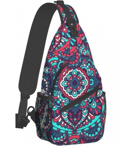 Mandala Vintage Tribal Motifs Sling Backpack Crossbody Shoulder Bag Travel Hiking Daypack for Women Men $17.10 Crossbody Bags