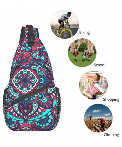 Mandala Vintage Tribal Motifs Sling Backpack Crossbody Shoulder Bag Travel Hiking Daypack for Women Men $17.10 Crossbody Bags