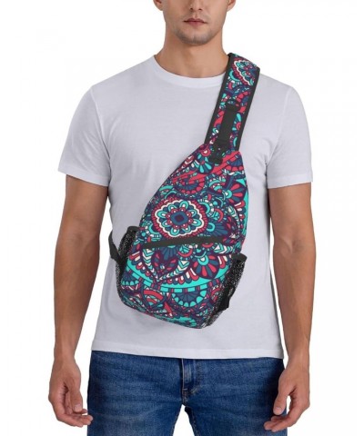 Mandala Vintage Tribal Motifs Sling Backpack Crossbody Shoulder Bag Travel Hiking Daypack for Women Men $17.10 Crossbody Bags