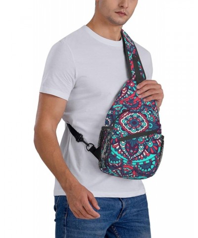 Mandala Vintage Tribal Motifs Sling Backpack Crossbody Shoulder Bag Travel Hiking Daypack for Women Men $17.10 Crossbody Bags