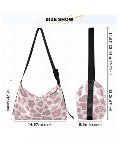 Pink Leopard Tote Bag for Women Large Hobo Bags Womens Cross Body Purses Leather Hobo Bags with Adjustable Strap for Travel $...