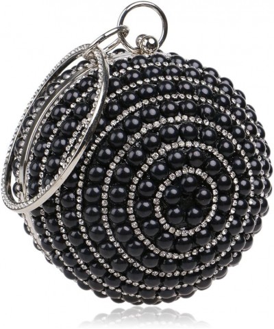 Pearl Dinner Bag Ladies Handbag Round Europe And The United States Banquet Bag Celebrity Dress Evening Bag Black $35.50 Eveni...