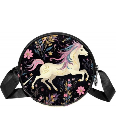 Crossbody Bags for Women,Crossbody Bag Men,Small Sling Bag,Animal Unicorn Floral Flower,Crossbody Purse $12.37 Crossbody Bags