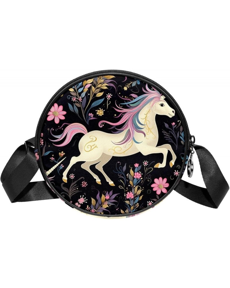 Crossbody Bags for Women,Crossbody Bag Men,Small Sling Bag,Animal Unicorn Floral Flower,Crossbody Purse $12.37 Crossbody Bags