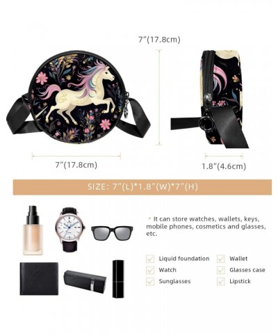 Crossbody Bags for Women,Crossbody Bag Men,Small Sling Bag,Animal Unicorn Floral Flower,Crossbody Purse $12.37 Crossbody Bags