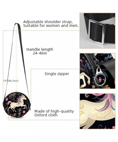 Crossbody Bags for Women,Crossbody Bag Men,Small Sling Bag,Animal Unicorn Floral Flower,Crossbody Purse $12.37 Crossbody Bags