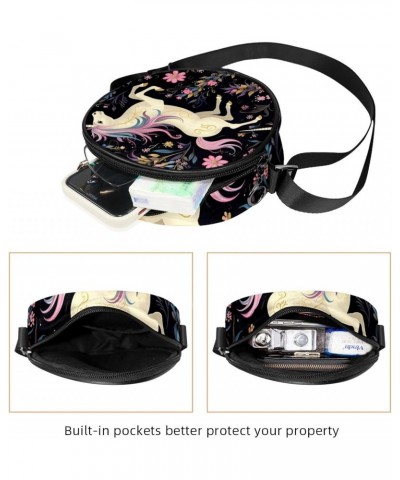 Crossbody Bags for Women,Crossbody Bag Men,Small Sling Bag,Animal Unicorn Floral Flower,Crossbody Purse $12.37 Crossbody Bags