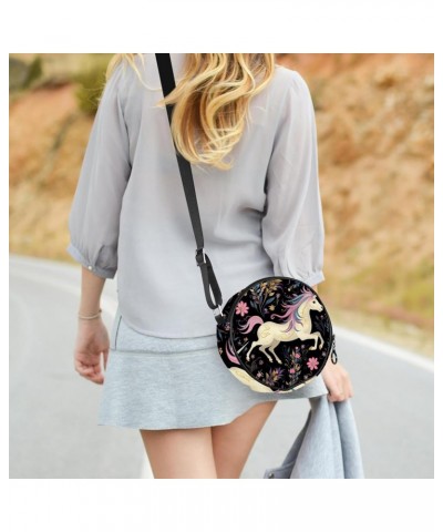 Crossbody Bags for Women,Crossbody Bag Men,Small Sling Bag,Animal Unicorn Floral Flower,Crossbody Purse $12.37 Crossbody Bags